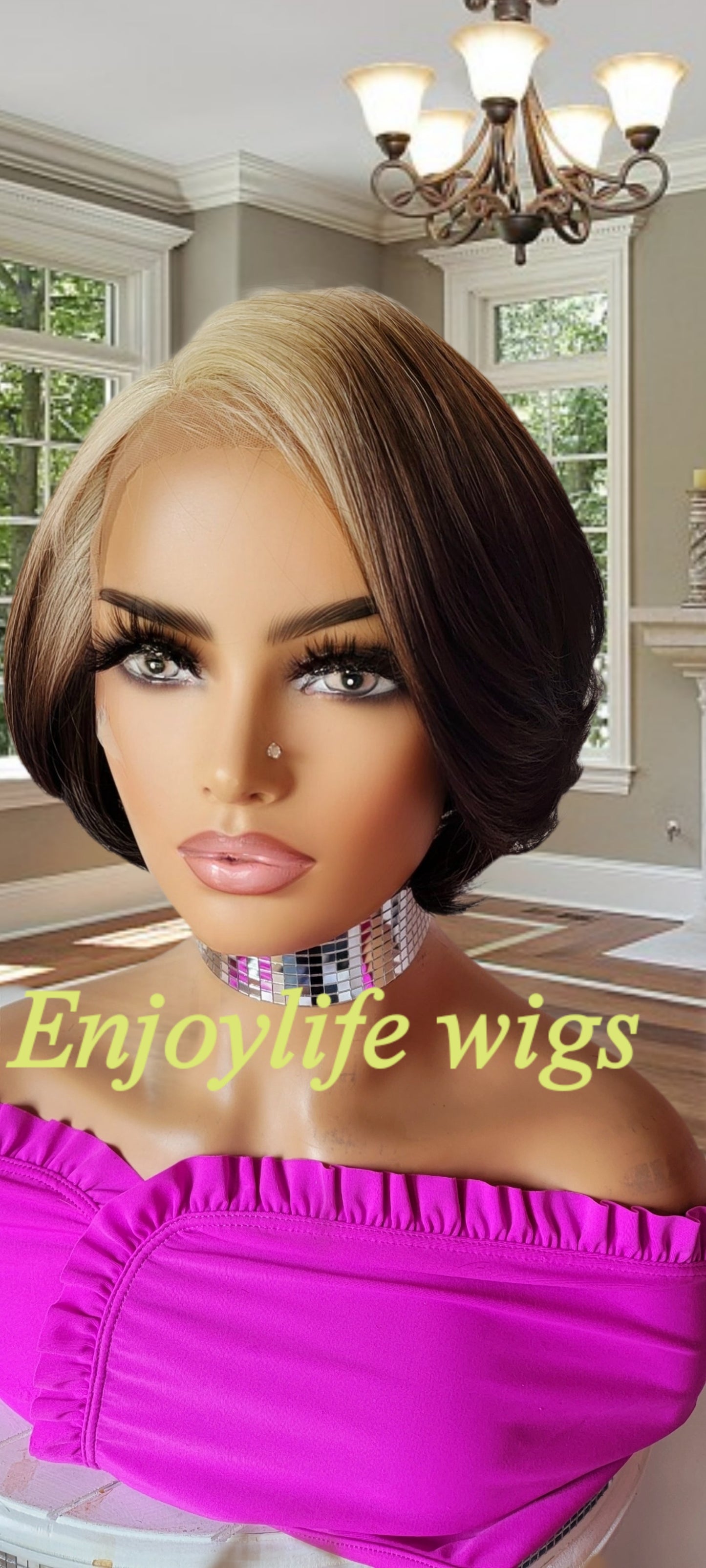 HD Lace Front blonde rooted Bob Wig