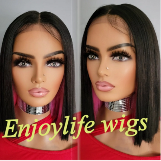 Peekaboo HD Lace Front Bob wig with middle part
