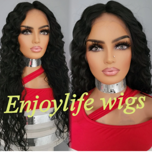 HD Lace front water wave wig with shifting part