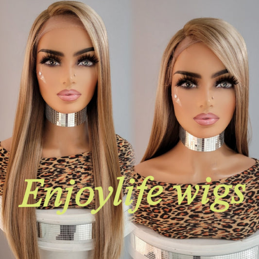 HD lace front wig with  side part