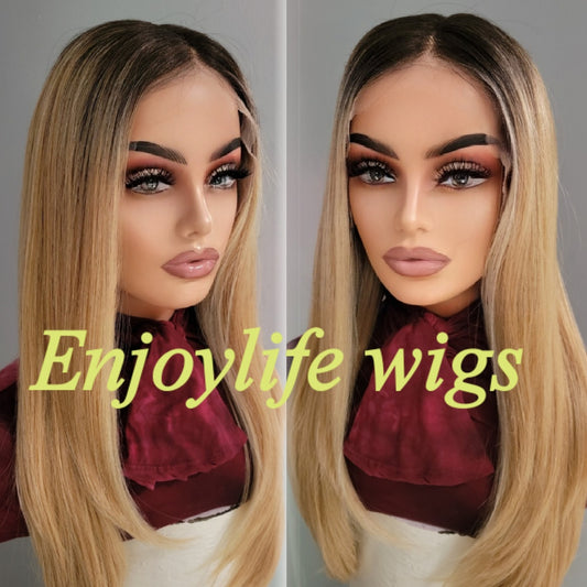 Honey blonde HD lace front wig