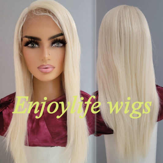 Blonde HD lace front wig with side part