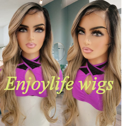HD lace front wig with shifting part