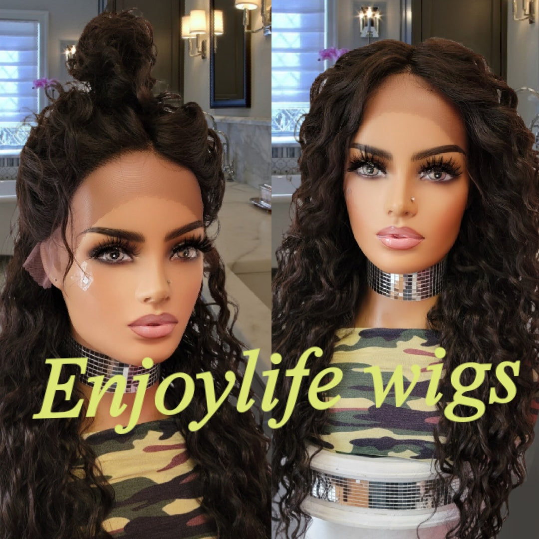 Human hair Beachwave Lace front wig