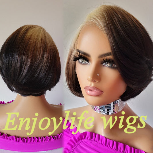 HD Lace Front blonde rooted Bob Wig