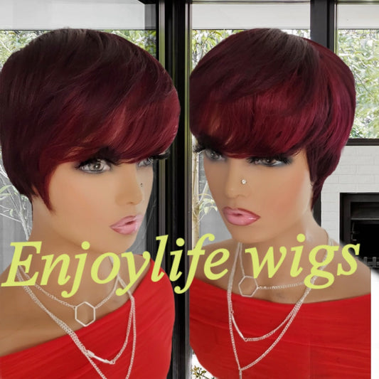 100% human hair pixie wig (BOGO)