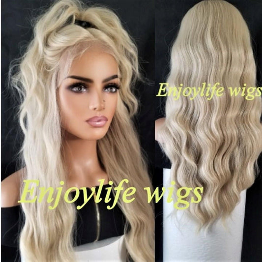 sexy blonde transparent lace h.d front loose wave wig  perfect for all skin tones
