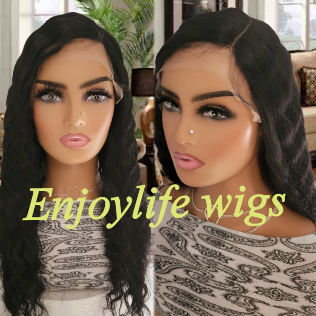 HD lace front crimped wig